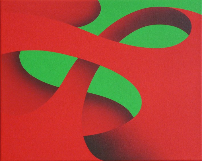 kleinbottle.variation#2, acryl on canvas, 50 x 65 cm